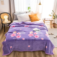 Фиолетовое высококачественное утепленное плюшевое покрывало-одеяло 200x230 см, очень мягкое фланелевое одеяло высокой плотности для дивана/кровати/автомобиля 2024 - купить недорого