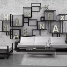 Wellyu-papel pintado verde 3D con letras cuadradas de metal, simple, tridimensional, Fondo de TV china, pared personalizada gran mural 2024 - compra barato