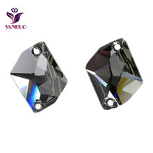 YANRUO черный бриллиант 3265 космической формы Стразы Кристалл Стразы для одежды Пришивные кристаллы стеклянные стразы 2024 - купить недорого