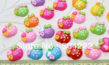 300pcs heart polka dots apple kitsch kawaii Cabochon resin cabs mixed Colors 19x16mm 2024 - buy cheap
