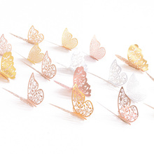 12Pcs/Lot 3D Hollow Butterfly Wall Sticker for Home Decor DIY Butterflies Fridge Stickers Room Decoration Party Wedding Decor 2024 - buy cheap