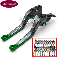 For KAWASAKI KLE 650 Versys 2006 2007 2008 Motorcycle Adjustable Folding Extendable Brake Clutch Lever Logo Versys 2024 - buy cheap