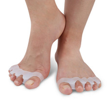 2 pçs pedicure silicone gel dedos do pé dois buraco dedo do pé separador hallux valgus protetor bunionette ajustador almofadas dropship 2024 - compre barato