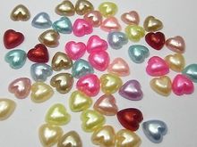 500 Corazón de Color mezclado medio perla cuenta 8X8mm plano trasero álbum de recortes artesanal 2024 - compra barato
