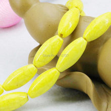 8x19mm Ornaments Howlite Yellow Turkey DIY Loose Beads Stone Rice Accessory Parts 15inch Fashion Jewelry Making Lucky Girl Gifts 2024 - buy cheap