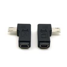 Micro USB 9 мм длиной разъем 90 градусов влево и вправо, угловой разъем соединения для микро-usb 2,0 5Pin мужчина к мини-usb Женский удлинитель адаптер 2024 - купить недорого
