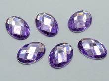 100 фиолетовые Акриловые стразы с плоской задней поверхностью овальные камни 13x18 мм без отверстия 2024 - купить недорого