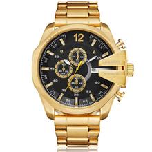 Cagarny Golden Stainless Steel Quartz Watch Men Waterproof Military Mens Wrist Watches Top Luxury Brand Casual Man Watches Clock 2024 - buy cheap