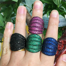 Vecalon-anillo Vintage de piedras de nacimiento para mujer y hombre, anillo de boda con zirconia AAAAA, relleno de oro negro, 4 colores 2024 - compra barato