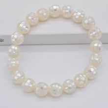 10mm branco pérola concha contas esticar pulseira 8 tamanhos joias de moda para presente g289 2024 - compre barato