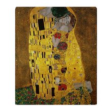 Manta suave de forro polar Gustav Klimt The Kiss, manta unicolor para sofá/cama 2024 - compra barato