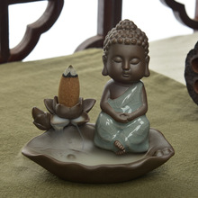 Home Decor Buddhism Small Buddha Monk Incense Stick Burner Bullet Blackflow Incense Cones Or Burner Smoke Ceramic Censer N30 2024 - buy cheap