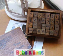 New cute number & weather & week stamp / 1 lot = 1 set = 28 pcs / with wooden box  / Decorative DIY work 2024 - buy cheap
