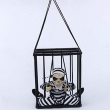 Halloween Hang Prisoner Ghost Electric Skull Bar Haunted House Halloween Ghost Voice Skeleton Prop Halloween Decoration A8A68 2024 - buy cheap