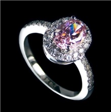 Anel de noivado feminino 2 quilates, anel branco, dourado, rosa, formato oval, durável, simular diamantes, anel de aniversário, ouro sólido, com caixa 2024 - compre barato