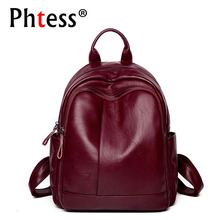 2019 Women Soft Leather Backpacks High Quality Vintage Bagpack Ladies Sac a Dos School Bags For Girls Female Travel Shoulder Bag 2024 - buy cheap