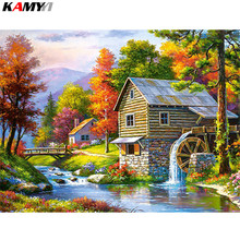 Diamond Embroidery Landscape Handmade Diamond Painting Village Needlework Mosaic Cross Stitch Home Decor BK 2024 - buy cheap