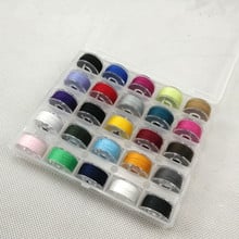 25pcs Coloful Sewing Thread + 25 Grid Clear Plastic Machine Bobbins for Brother/ Babylock/ Janome/ Kenmore/ Singer with case 2024 - buy cheap