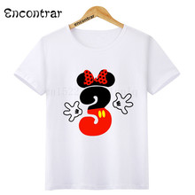 Kids Birthday Numbers Print O-Neck T Shirt Tees Summer Cute Princess Tops Children T-Shirt Boy/Girl Clothing,HKP3092 2024 - buy cheap