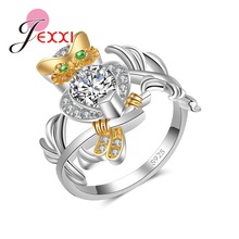 925 prata esterlina coruja forma design anéis de moda para senhoras dança festa aniversário jóias alta qualidade presente popular 2024 - compre barato
