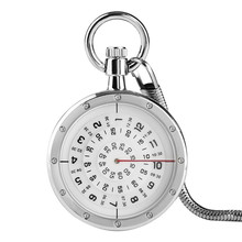Reloj de bolsillo con cadena de serpiente para hombre y mujer, pulsera con lector de tiempo y números plateados, diseño moderno, estilo Casual 2024 - compra barato