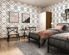 beibehang Black and white plaid geometric wallpaper roll home interior bedroom living room modern minimalist striped wallpaper 2024 - buy cheap