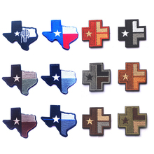 Parche bordado de la bandera de Texas en 3D, mapa tográfico de Texas, parche bordado de Sección Médica, insignia militar, brazalete de tela, insignias de moda 2024 - compra barato