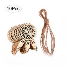 10pcs Wooden Laser Cut Dream Catcher Feather Shape Dreamcatcher Ornament Wall Hanging Home Decoration Pendant 2024 - buy cheap