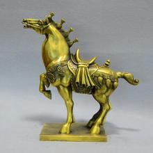 12.2" Chinese copper Zodiac Year Horse Auspicious War Horses Steed Statue 2024 - buy cheap