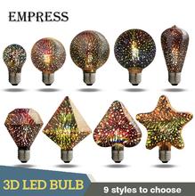 3D LED Fireworks Light Bulb E27 220V Vintage Edison lamp Powerful Led G80 ST64 A60 Holiday Christmas Decoration light For Home 2024 - buy cheap