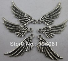 Vintage Silver Auspicious Wings Charms Pendants For Jewelry Making Findings Bracelets Crafts  Accessories DIY Gifts Hot P417 2024 - buy cheap