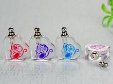 6 colors mouse shape Perfume Name on rice Essential Oil Vial Pendant Fragrance glass jewelry necklace pendant Baby hair bottles 2024 - buy cheap