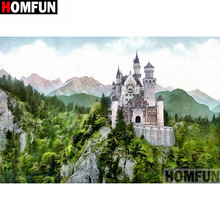 HOMFUN Full Square/Round Drill 5D DIY Diamond Painting "Castle scenery" Embroidery Cross Stitch 5D Home Decor Gift A18305 2024 - buy cheap