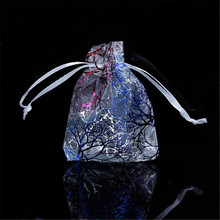DoreenBeads Organza Jewelry Bags Drawstring Rectangle Multicolor Coralline Pattern (Usable Space: 7.5x7cm) 9cm x 7cm, 20 PCs 2024 - buy cheap