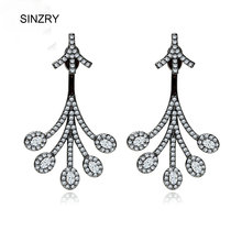 Sinzry New Anti-allergy clear white cut cubic zircon tear shape rear mounted stud earrings for women Korean sweety jewelry 2024 - buy cheap