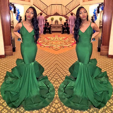 Green Prom Dresses Mermaid Spaghetti Straps Plus Size Party Maxys Long Prom Gown Evening Dresses Robe De Soiree 2024 - buy cheap