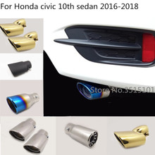 Car Body Styling Cover Muffler Pipe Outlet Dedicate Exhaust Tip Tail For Honda Civic 10th Sedan 2016 2017 2018 2019 2024 - buy cheap