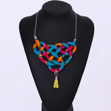 2020 Африканский ручной работы твист чокер ожерелье для женщин в стиле бохо ожерелья и подвески веревочная цепочка для лучших друзей подарок WYb351 2024 - купить недорого