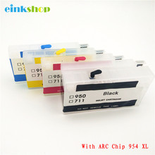 Einkshop 954 многоразовый картридж Замена для HP 954XL 954 XL OfficeJet Pro 7740 8210 8710 8720 8730 принтер автоматический сброс чип 2024 - купить недорого