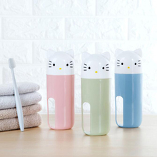 1pc cartoon Portable Travel Set toothbrush Cup Storage Box Home cat Organizer Toothpaste Tooth Brush Towel Wash Gargle Cup 2024 - buy cheap