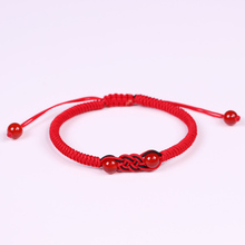 Tibetano budista hecho a mano konts rojo cuerda brazalete con amuleto de la suerte y brazaletes joyería para mujeres hombres joyas de amuleto 2024 - compra barato
