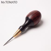 High quality Damascus steel awl  DIY Leather Tools Stitching Awl Wood Handle Leather hard steel Awl Leather craft Sewing Tool 2024 - buy cheap