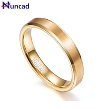 Nuncad T072 engaged gift rings 4MM wide gold ring 2MM thick Tungsten Carbide Rings For Women Wedding Finger Jewelry 2024 - buy cheap