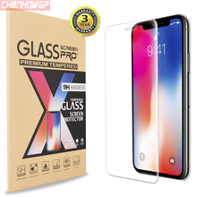 Funda protectora de vidrio templado para iPhone, Protector de pantalla transparente con pegamento para iPhone X XS Max XR 2024 - compra barato