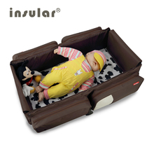 New Arrival Messenger Baby Diaper Bag Portable Baby Bed Travelling Changing Bags Fold Baby Bed 2024 - buy cheap