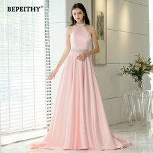 Женское вечернее платье BEPEITHY, длинное розовое платье с лямкой на шее и открытой спиной, со шлейфом, украшенное кристаллами, для выпускного вечера, 2020 2024 - купить недорого