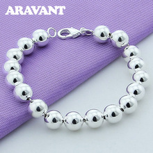 2021 New Arrival 925 Silver 10MM Beads Bracelets For Women Wedding Fashion Jewelry Gifts 2024 - buy cheap