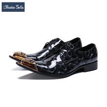 Мужская обувь из натуральной кожи в британском стиле Christia Bella; мужские туфли-оксфорды с острым носком; свадебные модельные туфли на шнуровке; большие размеры 2024 - купить недорого