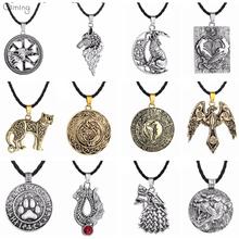Colar viking de lobo, colar masculino de gato e cachorro pata pássaro águia pingente pagão amuleto tibetano odin joias vintage colar de animais feminino 2024 - compre barato