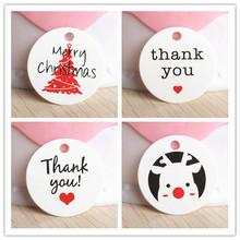 100 pcs 3cm round  handmade with love tag paper thank you gift tag label for wedding/candy/baby gifts products tag 2024 - buy cheap